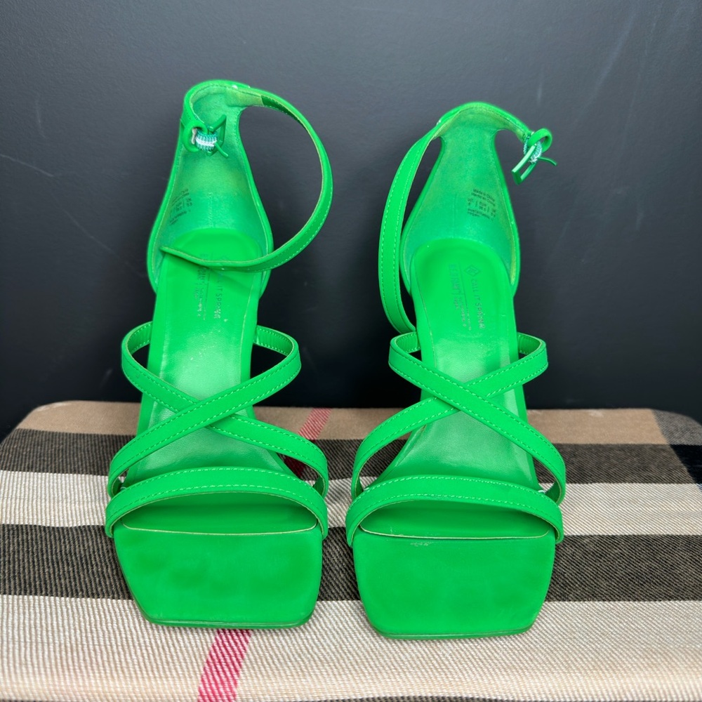 Call It Spring Vibrant Green Strappy Heels